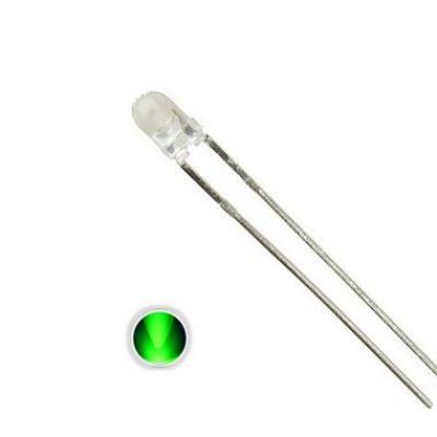 LED TRANSPARENTE 3mm VERTE